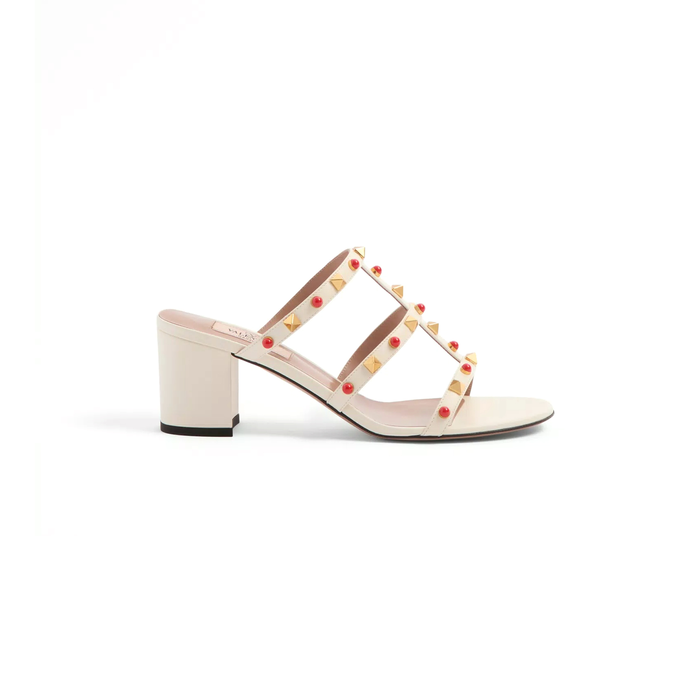 VALENTINO ROCKSTUD SLIDE SANDAL IN CALFSKIN WITH CABOCHON STONES 60MM 6W2S0C47MAX_D2K VALENTINO ROCKSTUD SLIDE SANDAL IN CALFSKIN WITH CABOCHON STONES 60MM 6W2S0C47MAX_D2K